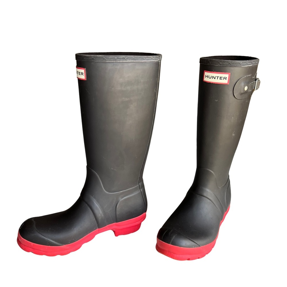 Hunter tall boots, chocolate brown and red, big girl 6 or women’s 6.5 to 7